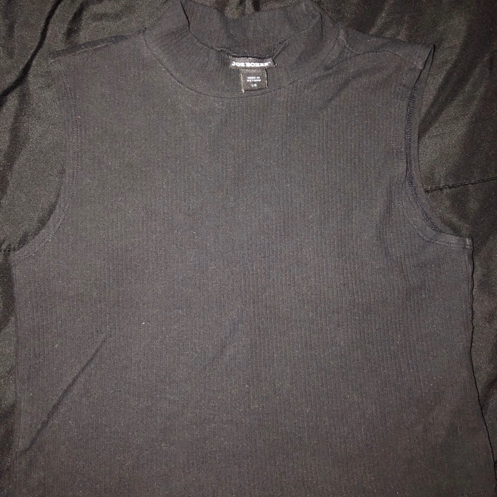 Ribbed High Neck Top